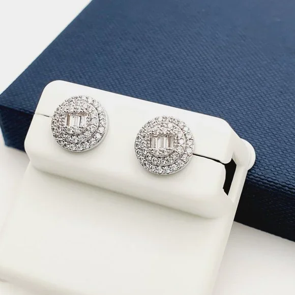 925 Sterling Silver Plated CZ Earrings, EVBRS573 - Picture 3 of 10